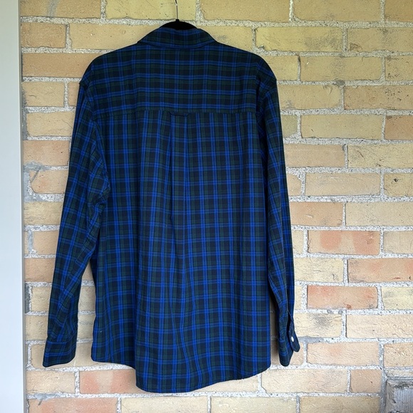 Chaps Ralph Lauren Blue and Green Plaid Men's Shirt - Picture 3 of 3